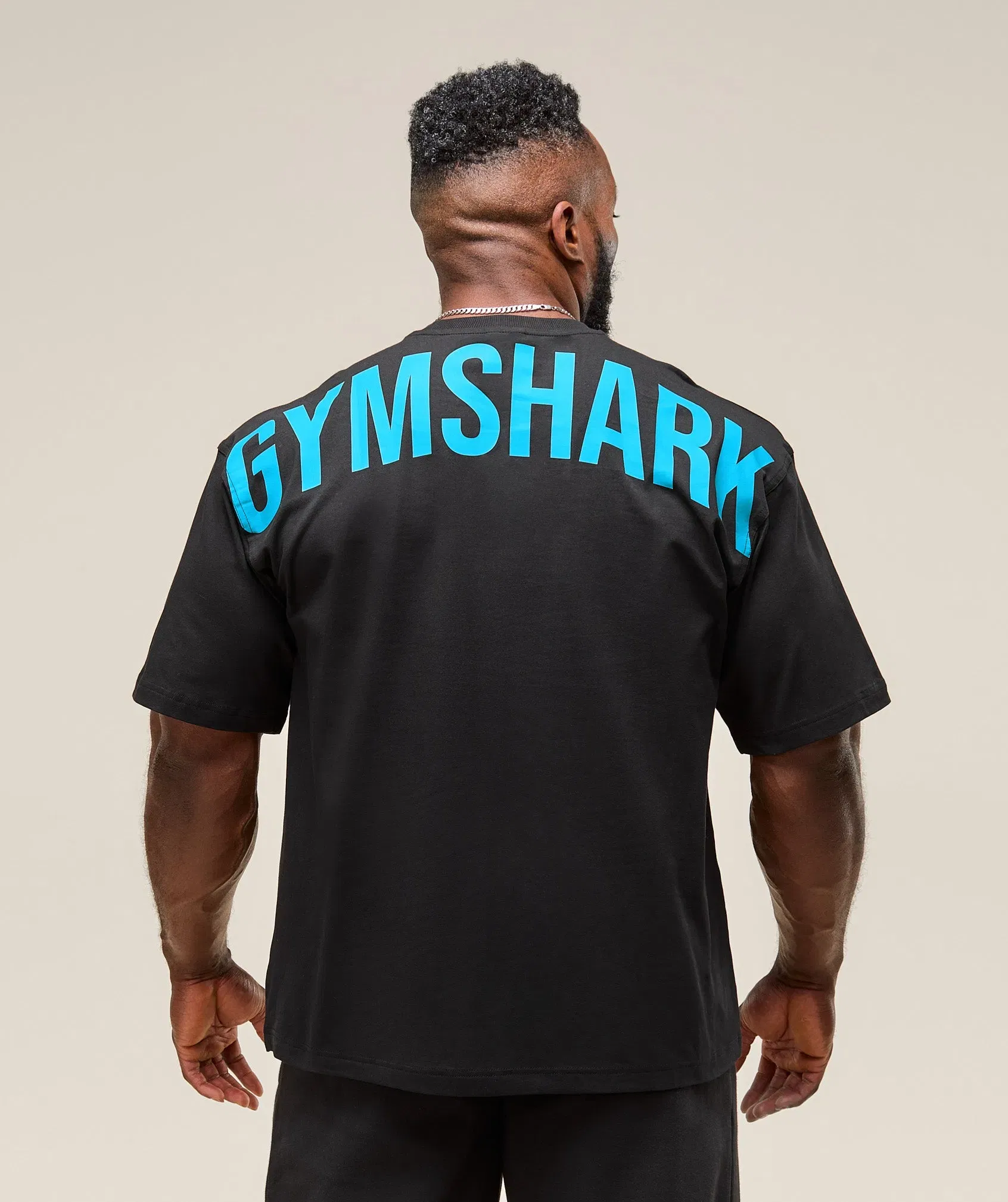 Power T-Shirt oversized fit Black/Brand Blue