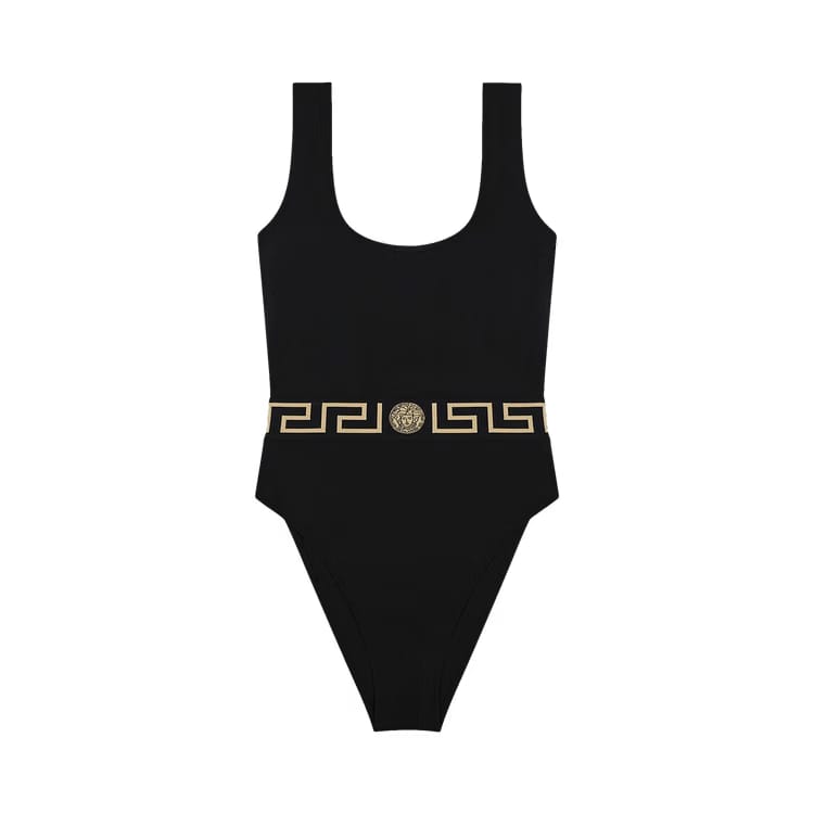 Versace Greca One Piece Swimsuit Black/Gold