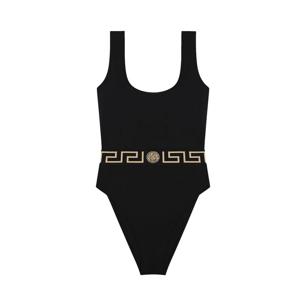 Versace Greca One Piece Swimsuit Black/Gold