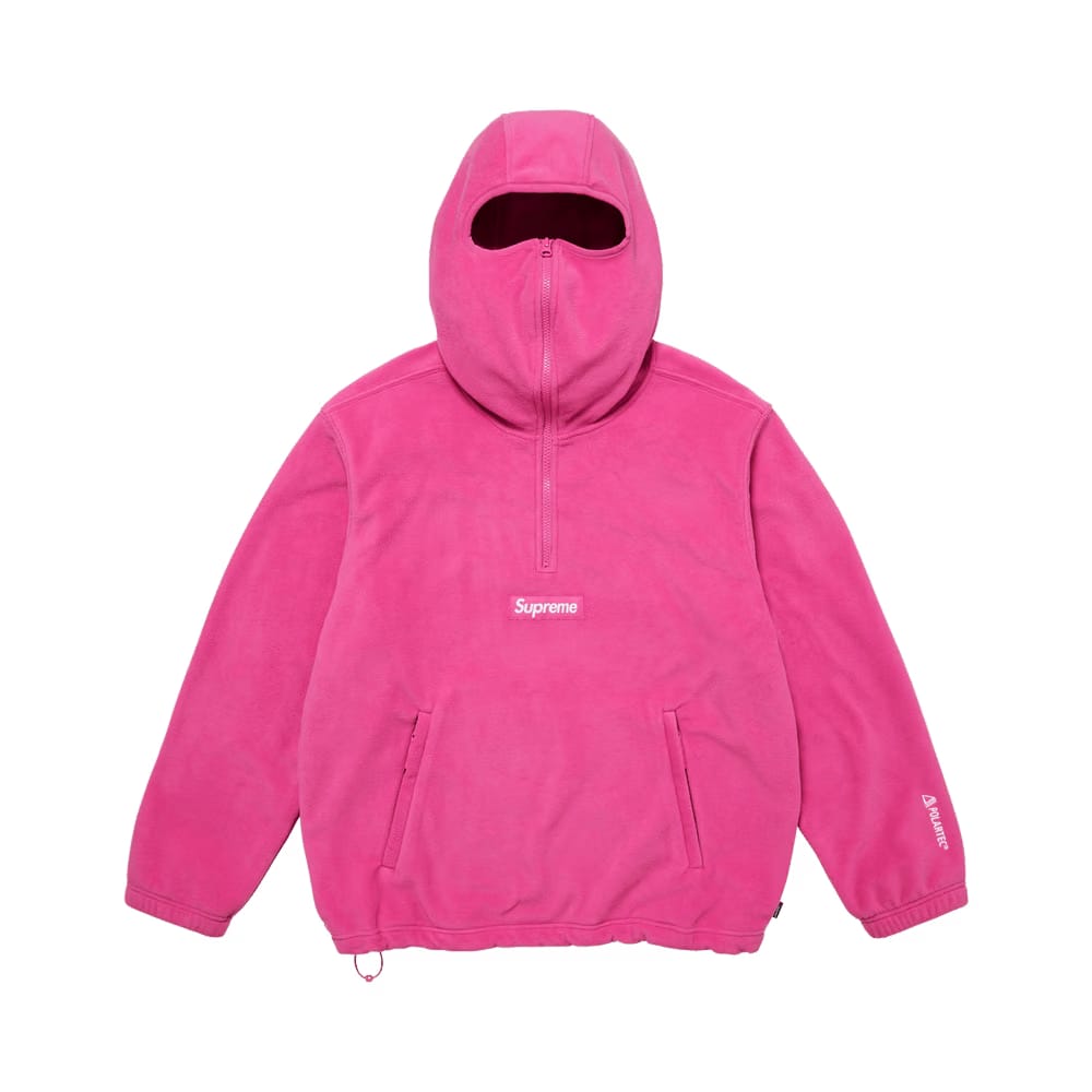 Supreme Polartec Face Mask Half Zip Hoodie Pink