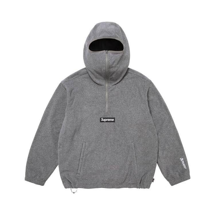 Supreme Polartec Face Mask Half Zip Hoodie Grey