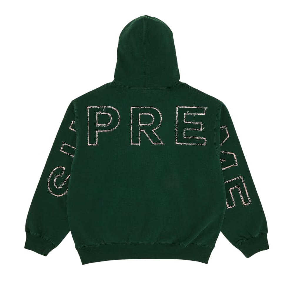 Supreme Frayed Hoodie Pine