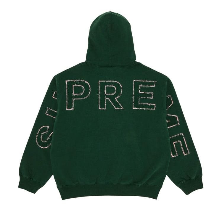 Supreme Frayed Hoodie Pine