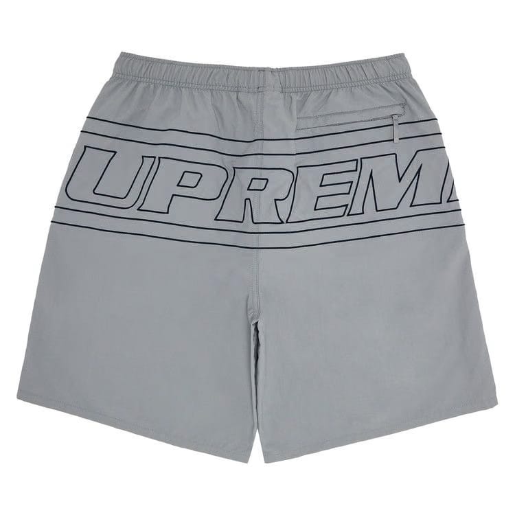 Supreme Big Logo Nylon Shorts Grey