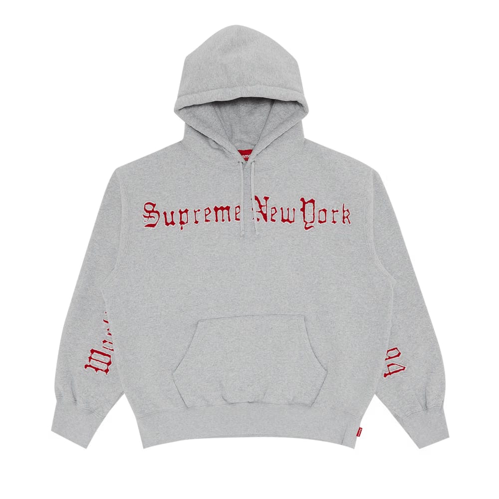Supreme Contrast Cutout Hoodie Heather Grey