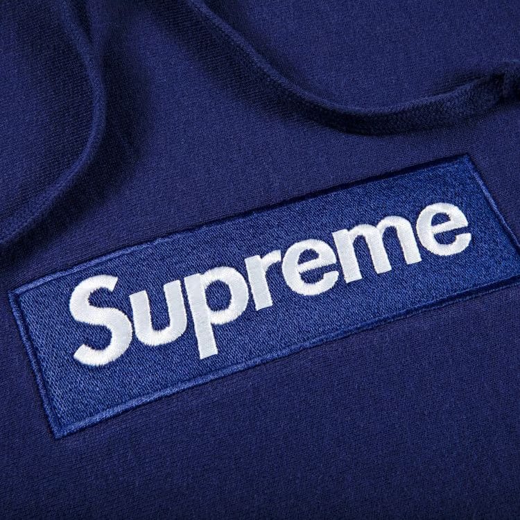Supreme Box Logo Hoodie Washed Navy