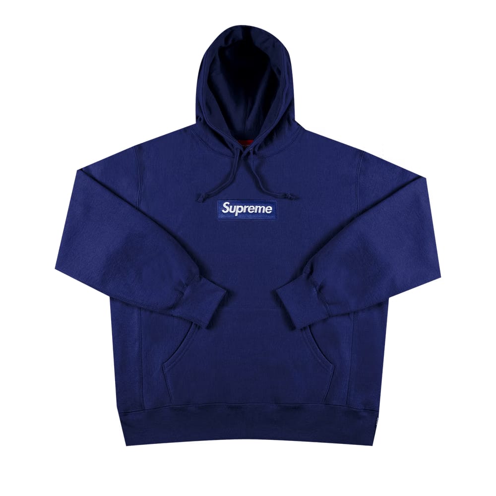 Supreme Box Logo Hoodie Washed Navy