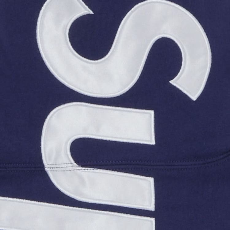 Supreme Satin Appliqué Hoodie Washed Navy