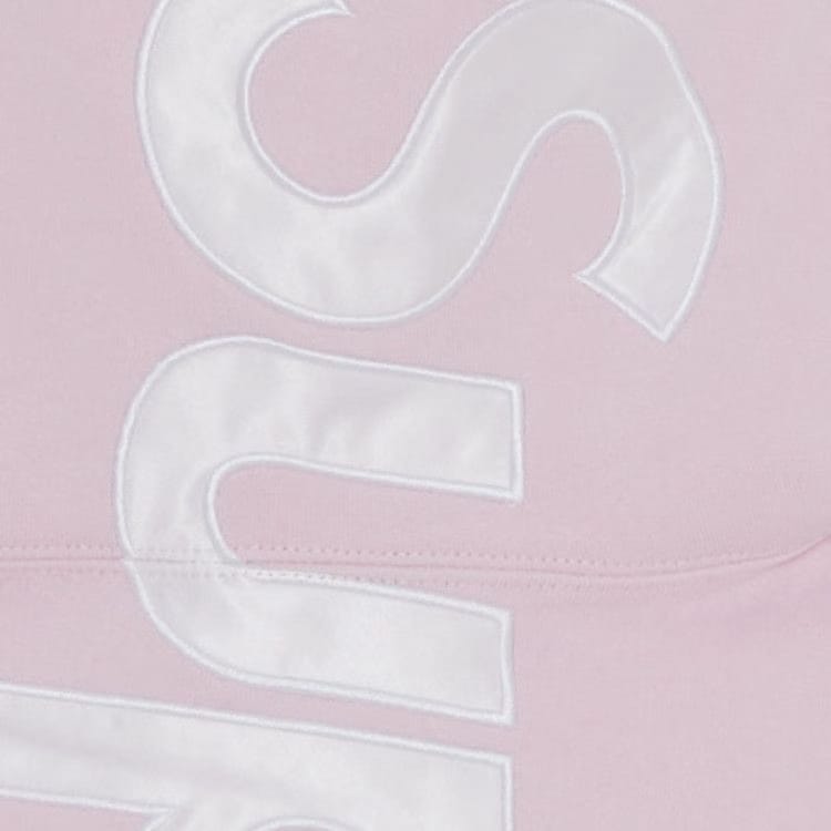 Supreme Satin Appliqué Hoodie Light Pink
