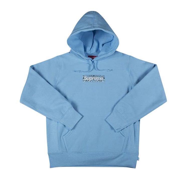 Supreme Bandana Box Logo Hoodie Light Blue