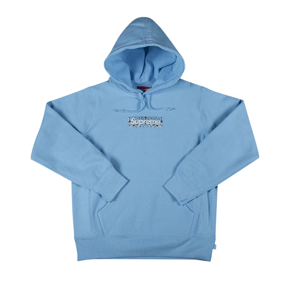 Supreme Bandana Box Logo Hoodie Light Blue