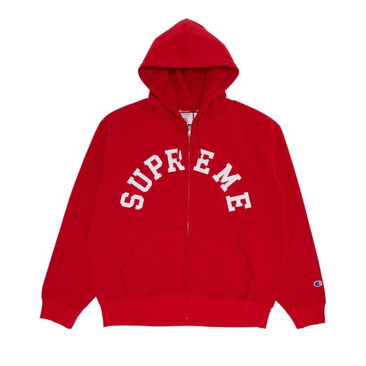 Supreme x Champion Zip Up Hoodie Red