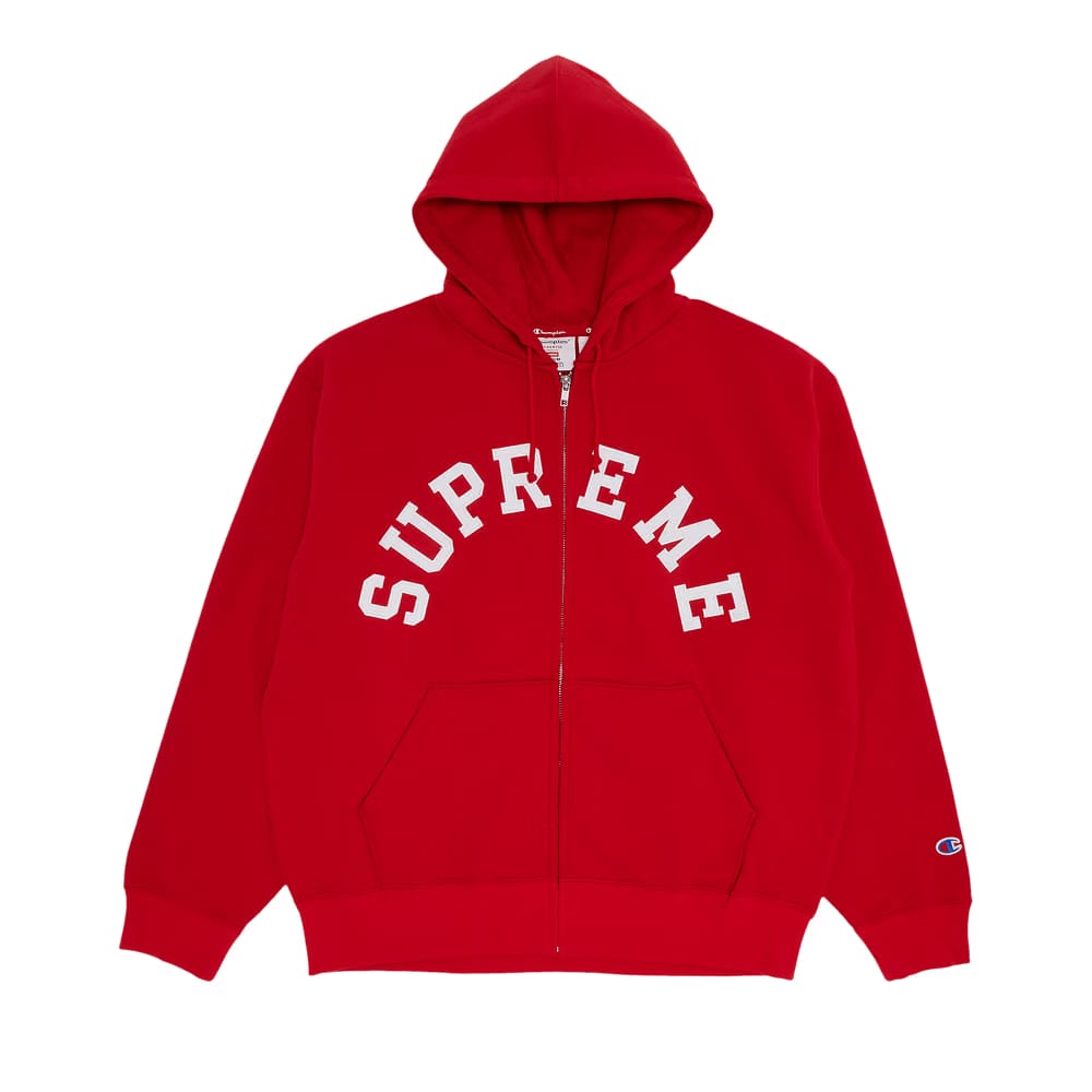 Supreme x Champion Zip Up Hoodie Red