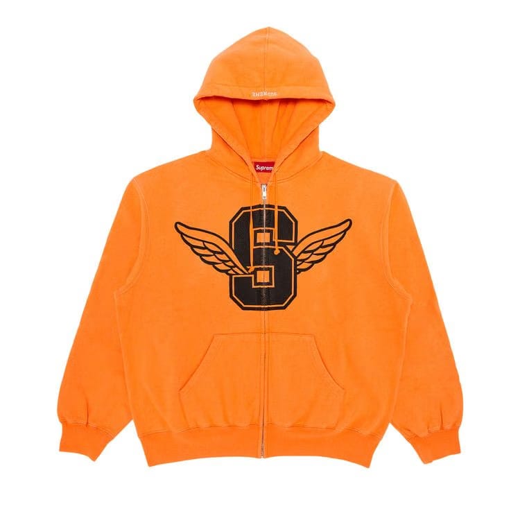 Supreme Wings Zip Up Hoodie Light Orange