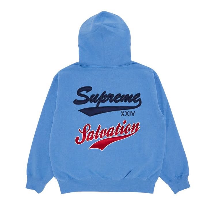 Supreme Salvation Zip Up Hoodie Light Blue