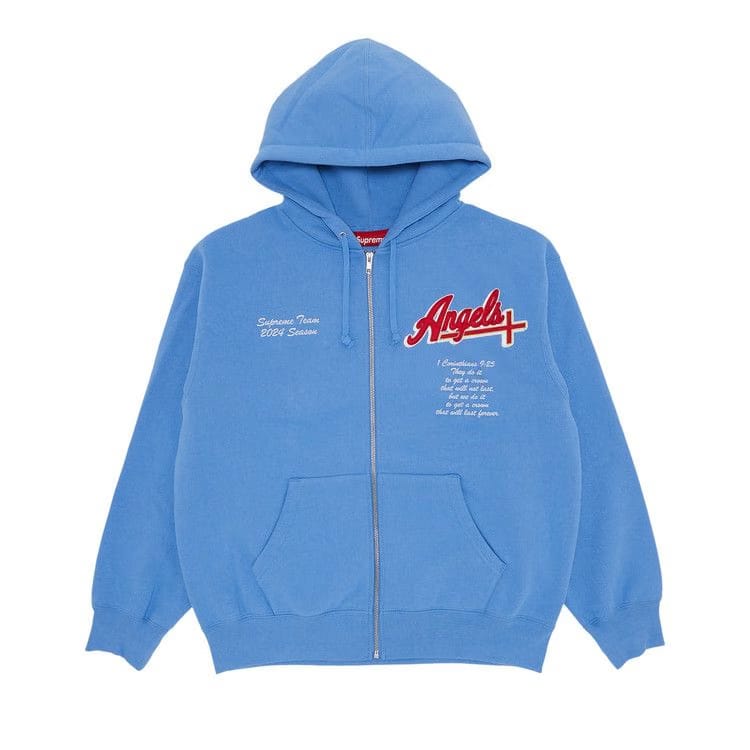 Supreme Salvation Zip Up Hoodie Light Blue