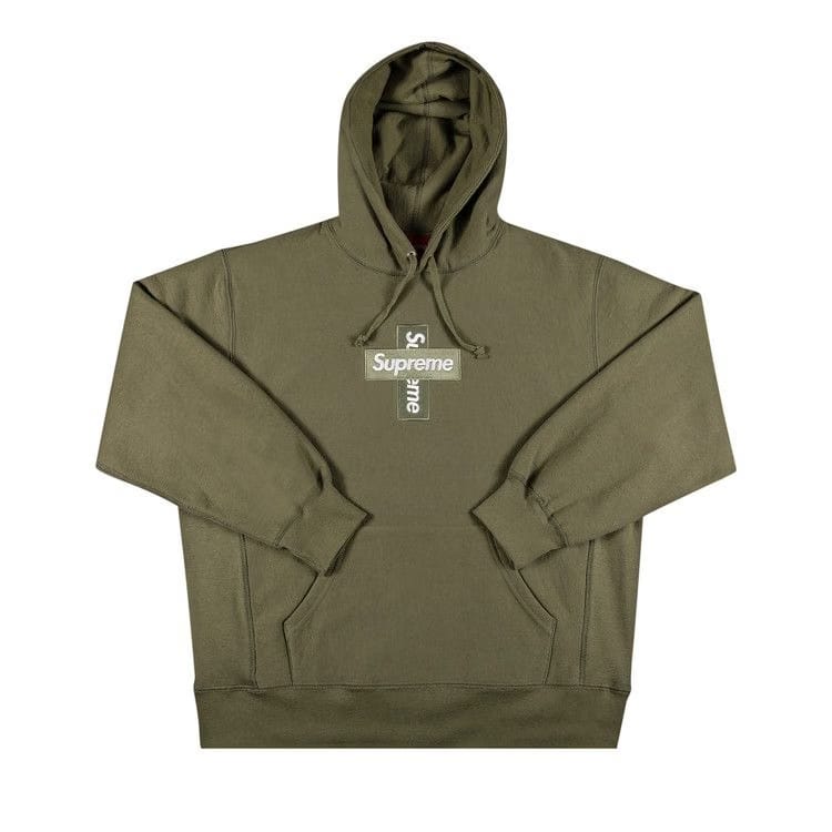 Supreme Cross Box Logo Hoodie Light Olive