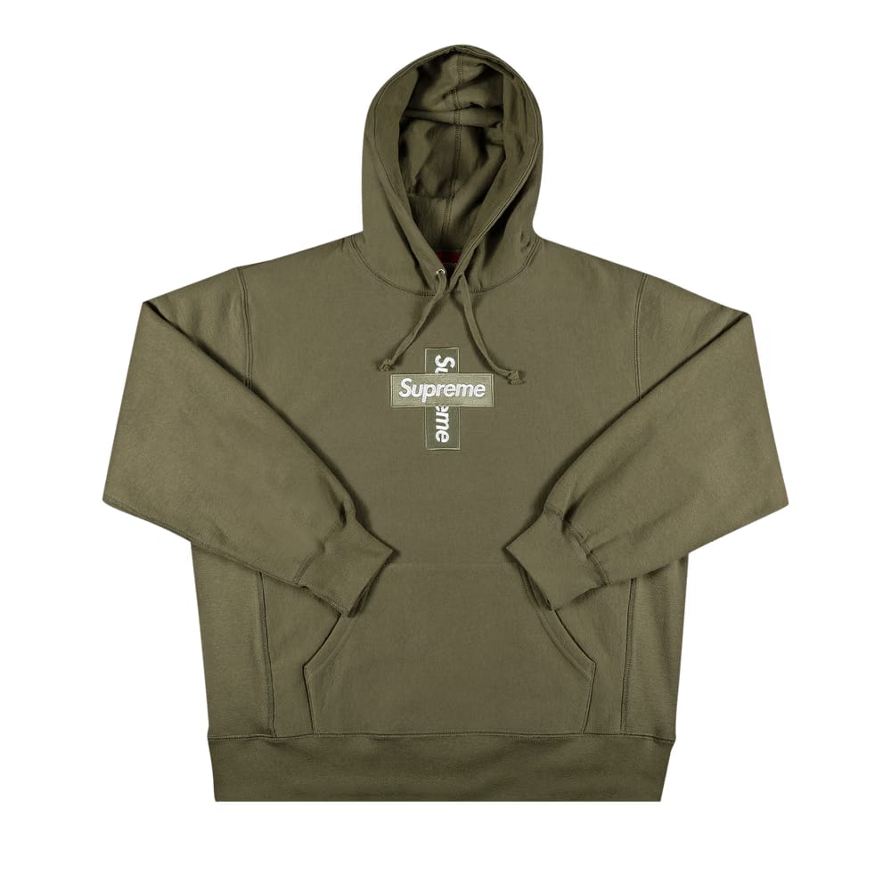 Supreme Cross Box Logo Hoodie Light Olive