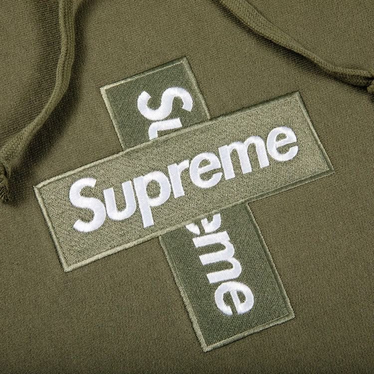 Supreme Cross Box Logo Hoodie Light Olive