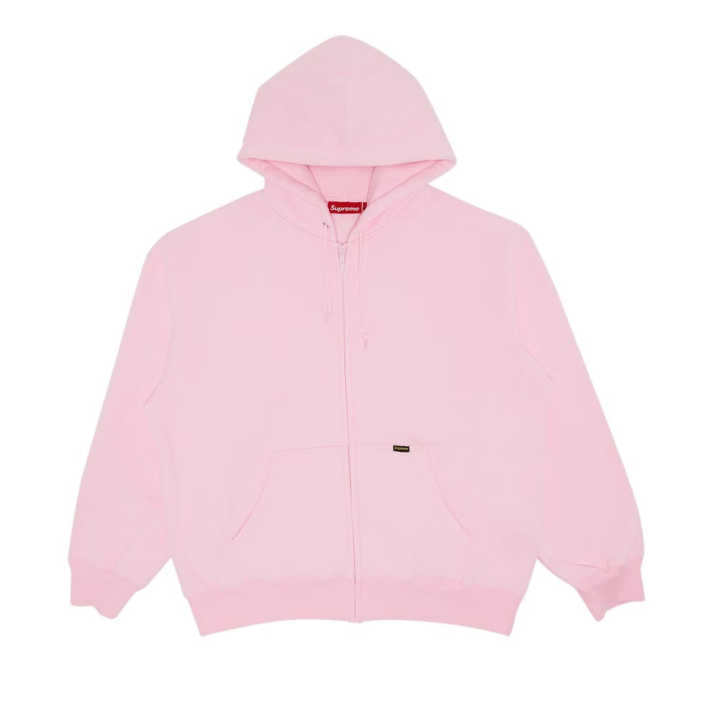 Supreme Work Zip Up Hoodie Light Pink
