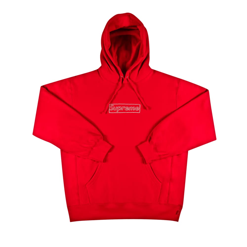 Supreme x KAWS Chalk Logo Hoodie Red
