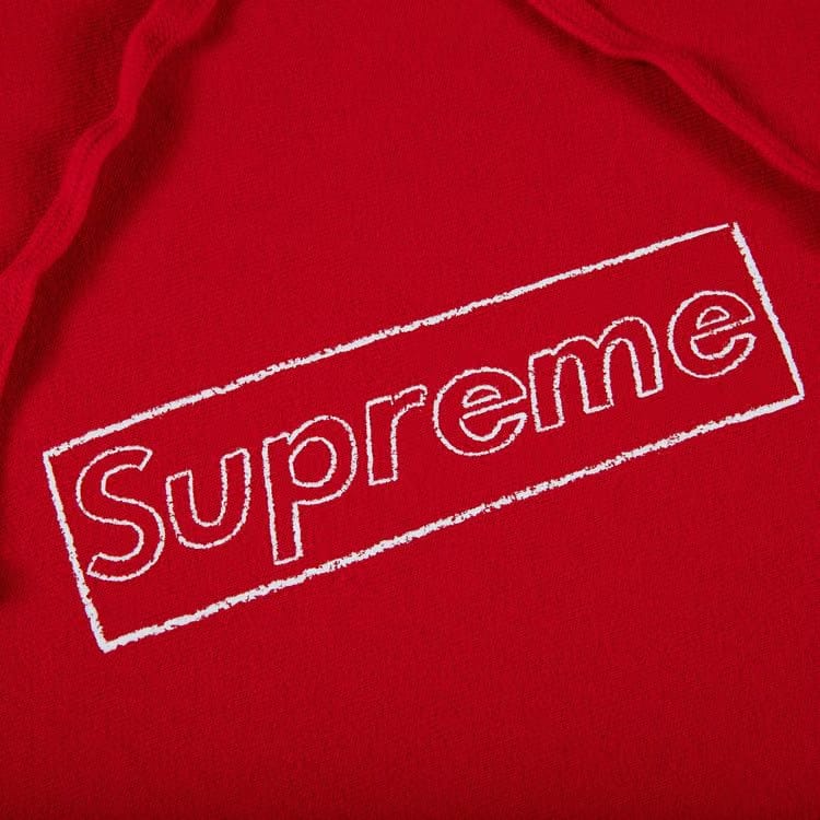 Supreme x KAWS Chalk Logo Hoodie Red