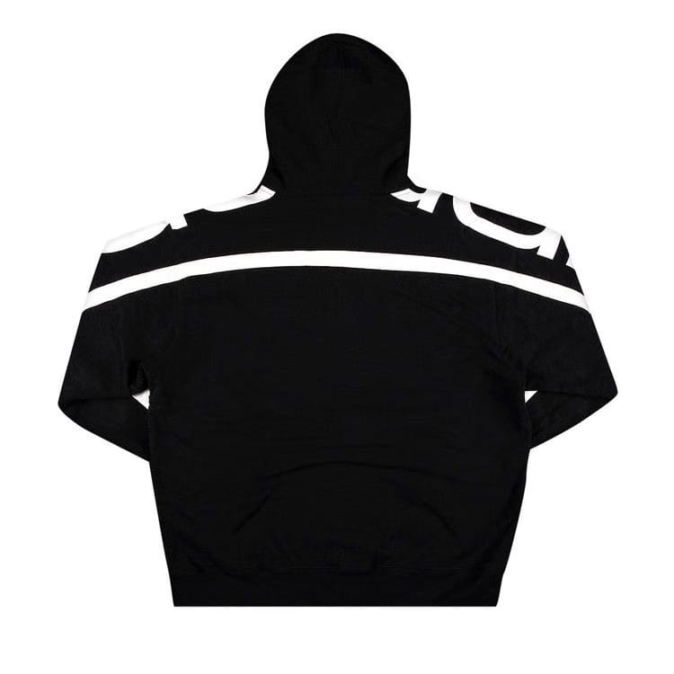 Supreme Big Logo Paneled Zip Up Hoodie Black
