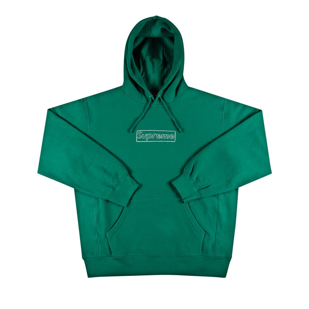 Supreme x KAWS Chalk Logo Hoodie Light Pine