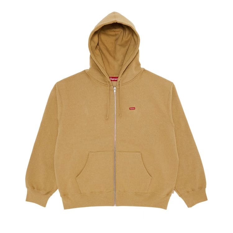 Supreme Small Box Zip Up Hoodie Dark Tan