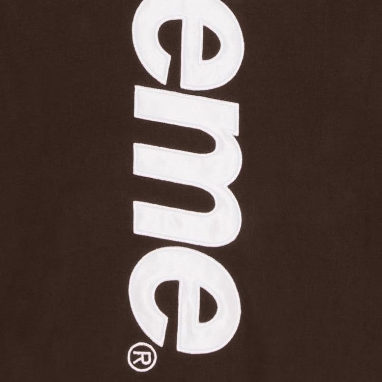 Supreme Satin Appliqué Hoodie Brown