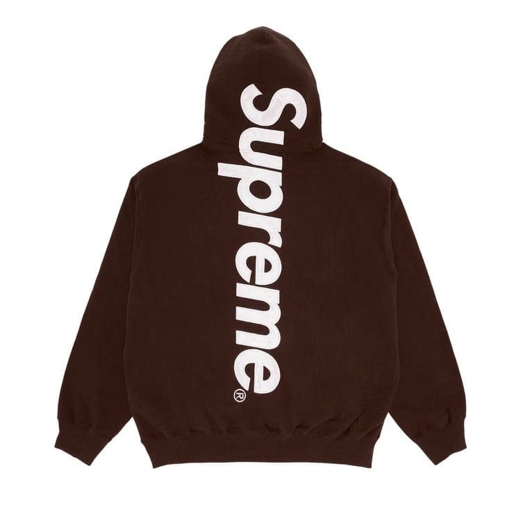 Supreme Satin Appliqué Hoodie Brown