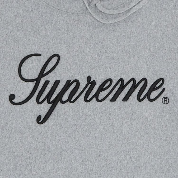Supreme Raised Script Hoodie Heather Grey