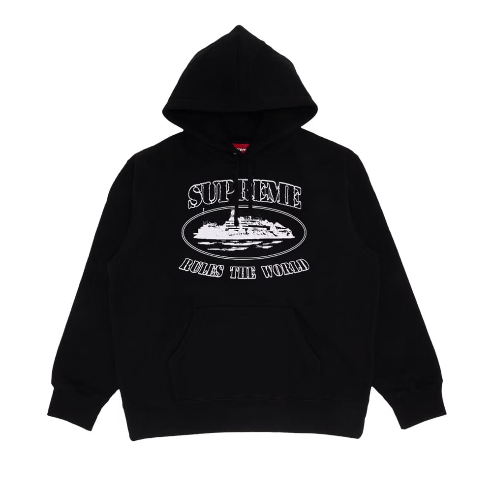 Supreme x Corteiz Rules The World Hoodie Black