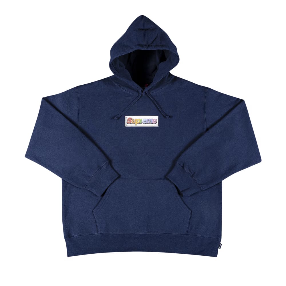 Supreme Bling Box Logo Hoodie Navy