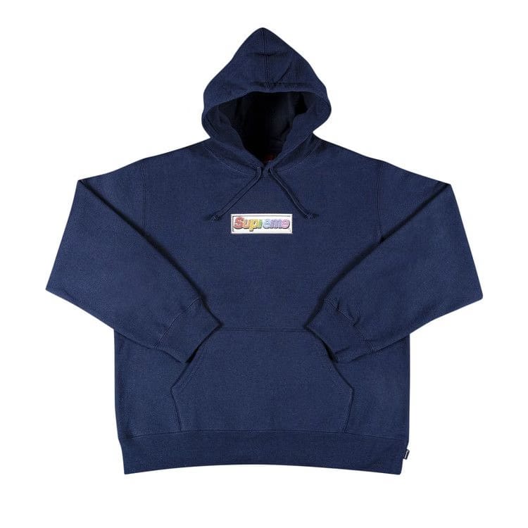 Supreme Bling Box Logo Hoodie Navy