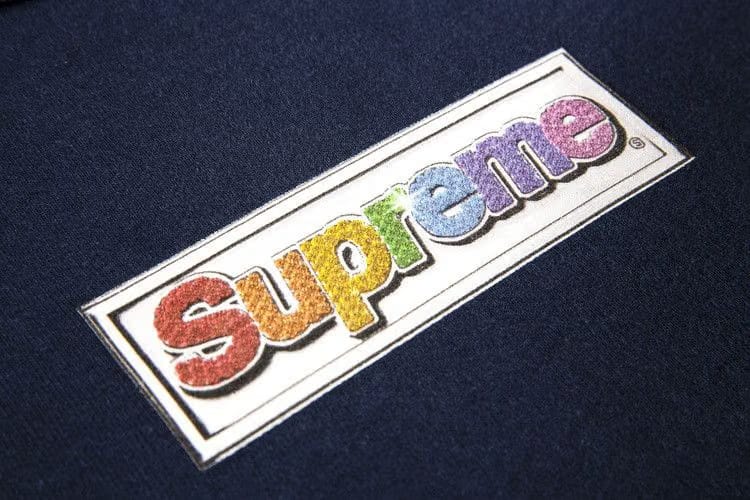 Supreme Bling Box Logo Hoodie Navy