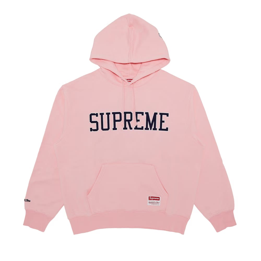 Supreme x Mitchell & Ness NCAA Hoodie Pink