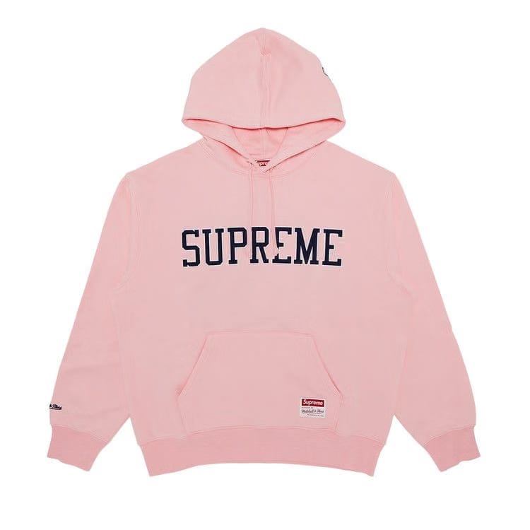Supreme x Mitchell & Ness NCAA Hoodie Pink