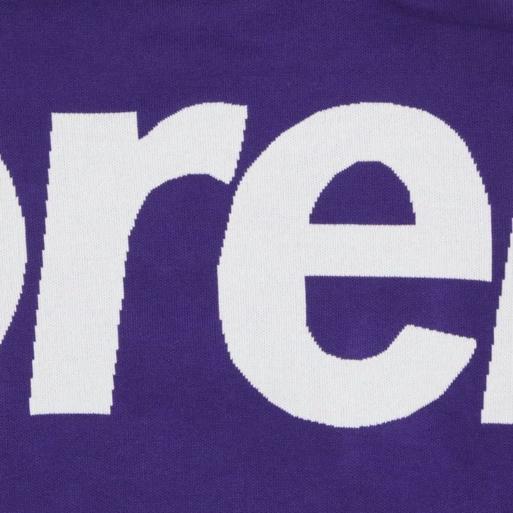 Supreme Big Logo Jacquard Hoodie Purple