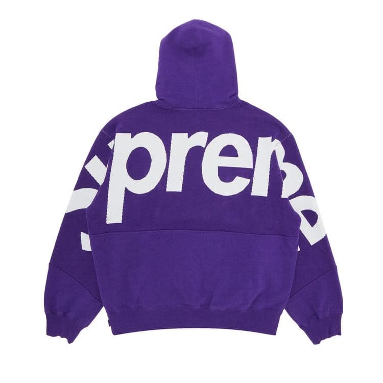 Supreme Big Logo Jacquard Hoodie Purple