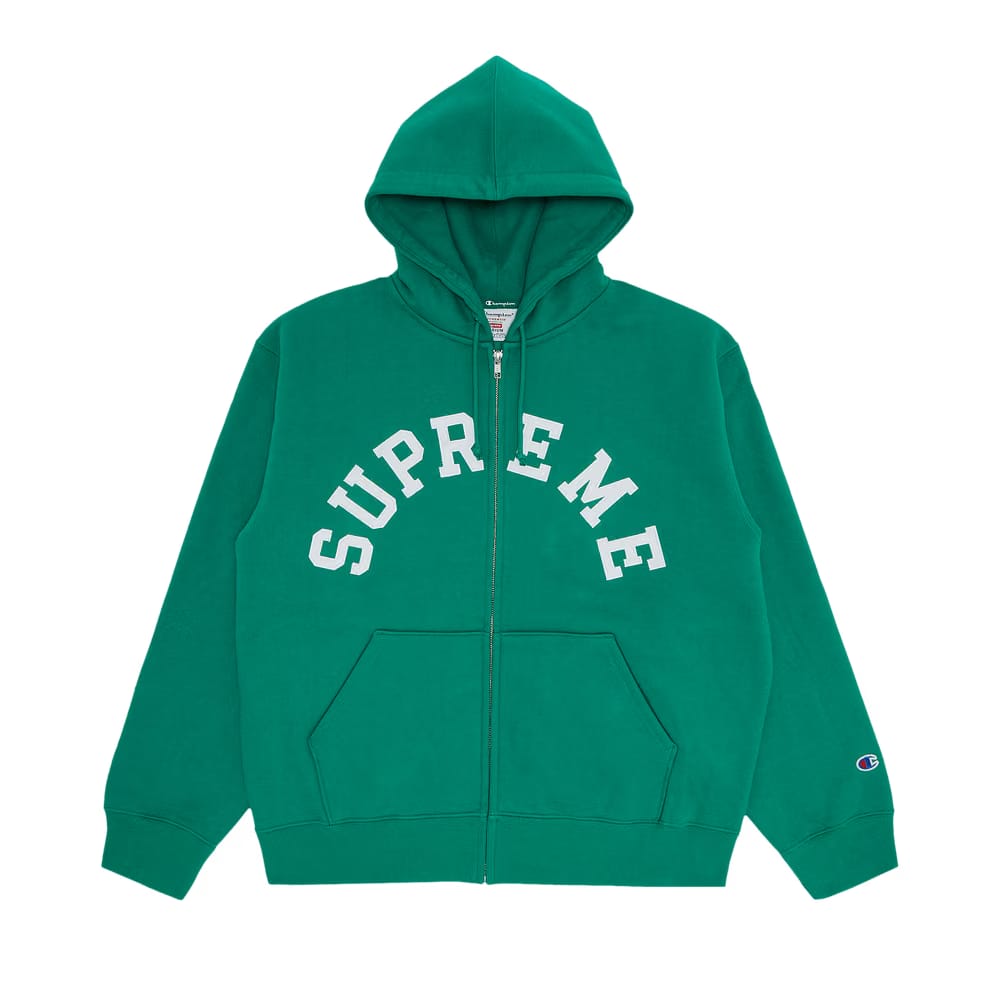 Supreme x Champion Zip Up Hoodie Green