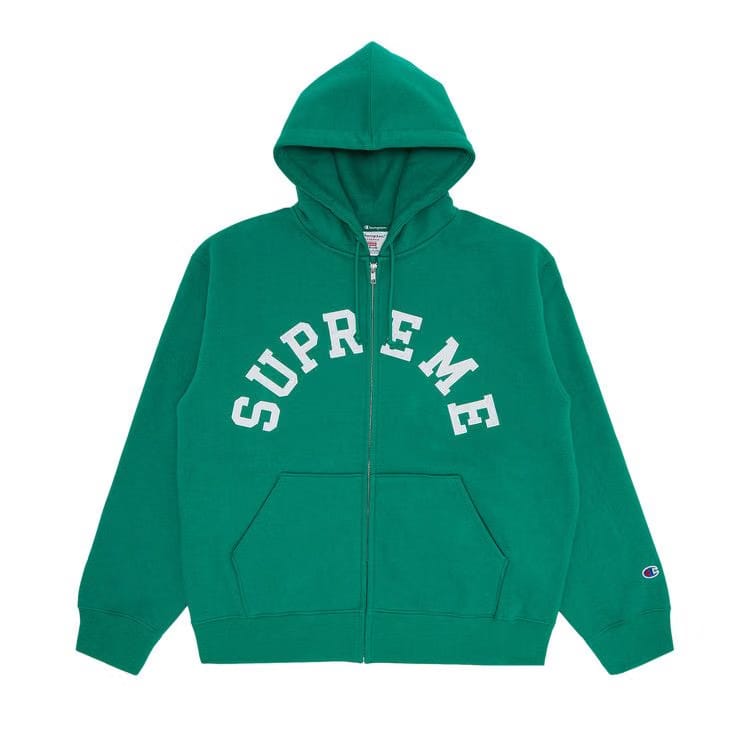 Supreme x Champion Zip Up Hoodie Green