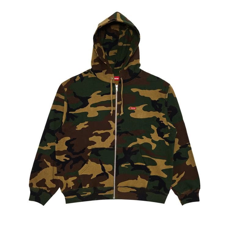 Supreme Small Box Zip Up Hoodie Woodland Camo