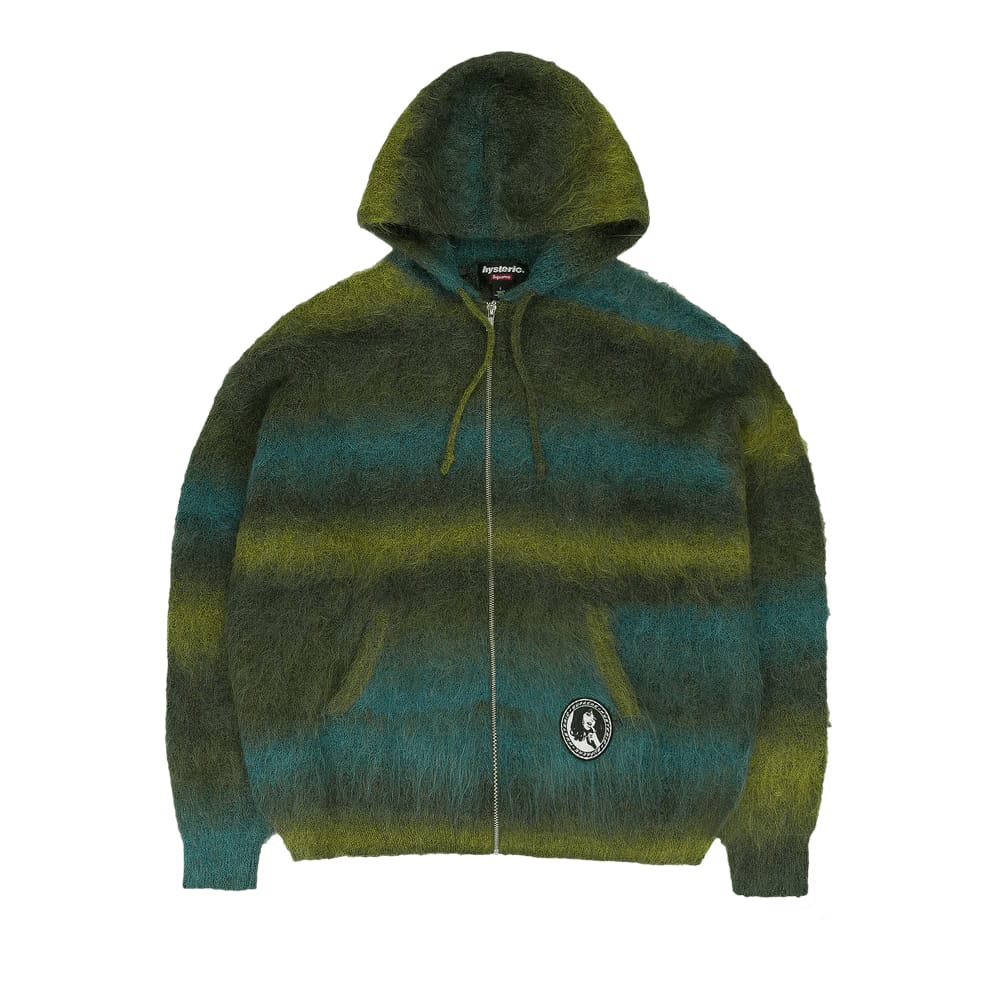 Supreme x HYSTERIC GLAMOUR Mohair Zip Up Hoodie Olive