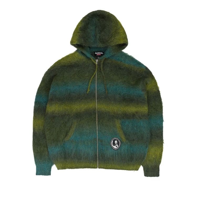 Supreme x HYSTERIC GLAMOUR Mohair Zip Up Hoodie Olive