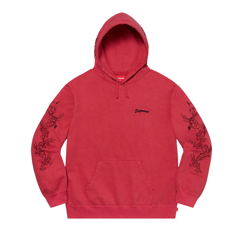 Supreme Dragon Overdyed Hoodie Red