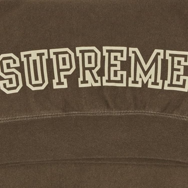 Supreme Collegiate Sleeve Hoodie Olive Brown