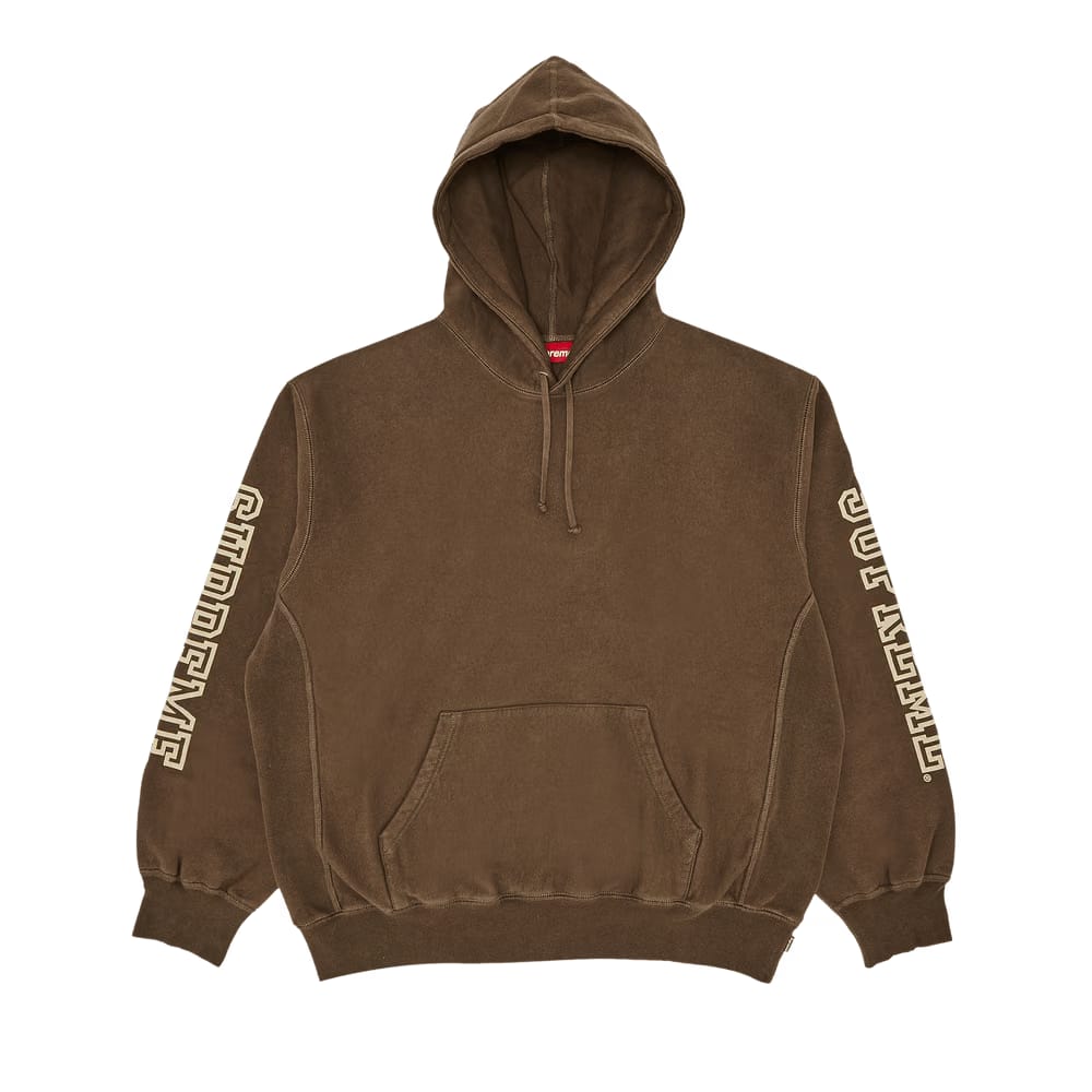 Supreme Collegiate Sleeve Hoodie Olive Brown
