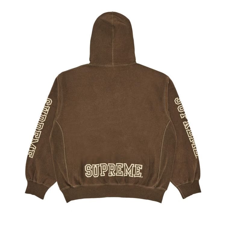 Supreme Collegiate Sleeve Hoodie Olive Brown