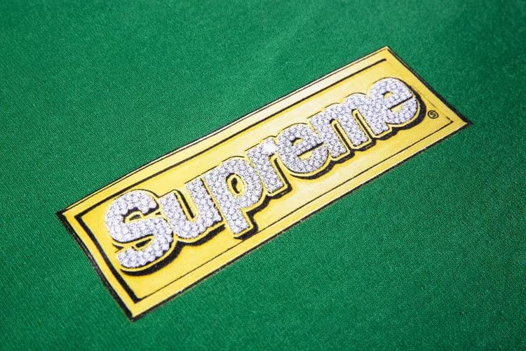 Supreme Bling Box Logo Hoodie Green